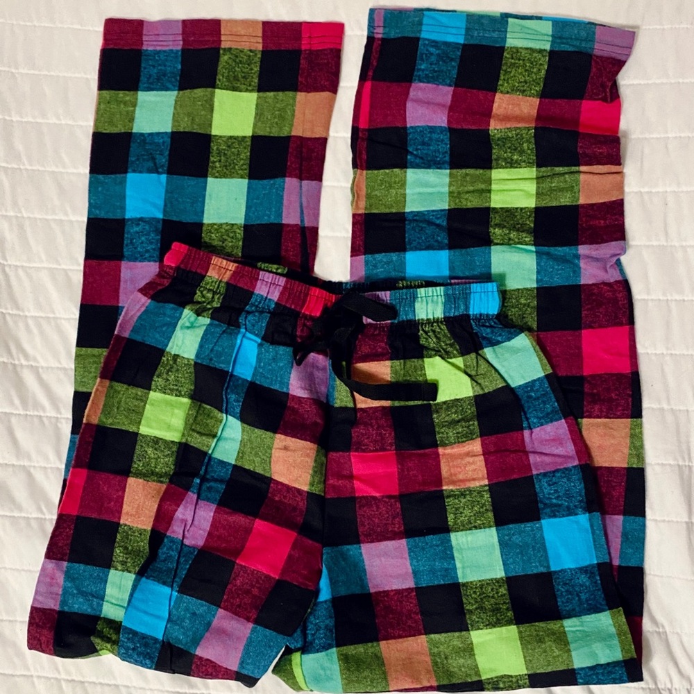 Multicolor Plaid Pajama Pants